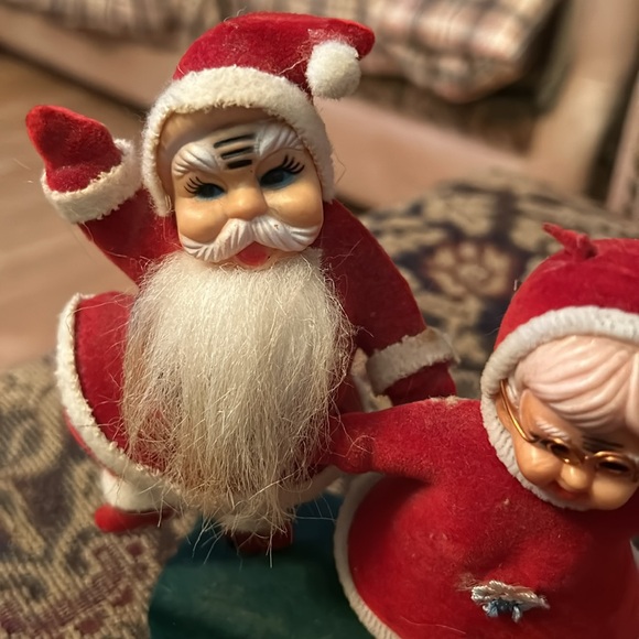 vtg Santa and Misses Clause plastic figurines 1960’s japan - Picture 2 of 6